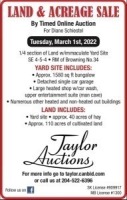 LAND & ACREAGE AUCTION FOR DIANE SCHIESTEL