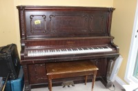 W WEBBER NY PIANO & CHAIR W/ MUSIC PICTURE