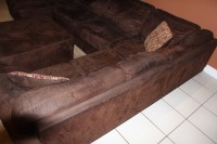 4 PIECE SECTIONAL (BROWN FAUX SUEDE)