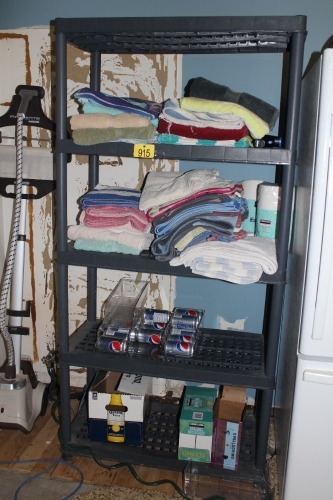 PLASTIC RESIN STORAGE RACK W/ 5 SHELVES
