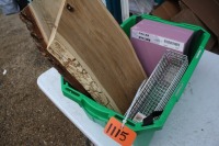 STORAGE BOXES, METAL TRAYS, 2 - LIVE EDGE BOARDS