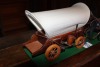 2 HORSE TEAM W/ CANVAS COVERED WAGON & LAMP - 4