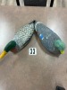 2 - DUCK DECOYS - 1 WOOD/ 1 PLASTIC