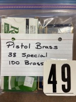 100 PIECES OF PISTOL BRASS 38 SPECIAL