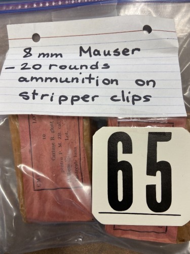 20 ROUNDS OF 8 MM MAUSER AMMO ON STRIPPER CLIPS