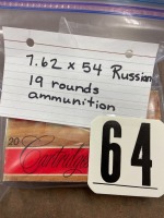 19 ROUNDS OF 7.62 X 54 RUSSIAN AMMO
