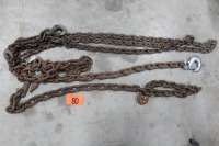 ASSORTMENT OF CHAINS W/ HOOKS