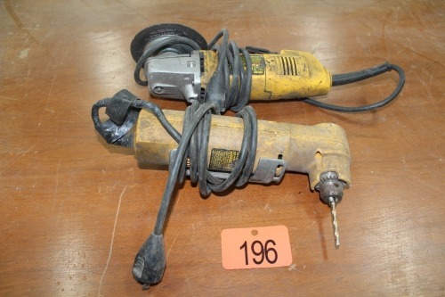 DEWALT ANGLE GRINDER & ANGLE DRILL