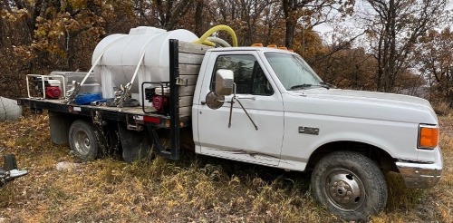 1991 FORD F350 2WD W/ FLAT DECK, 7.3L. DIESEL