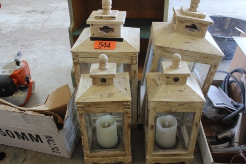 4 - WOODEN DECOR LANTERNS