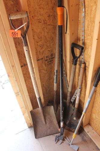 3 - SHOVELS, ICE CHIPPER, TREE PRUNER