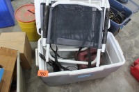 COLEMAN COOLER, 2 - LAWN CHAIRS, CAMPING SUPPLIES