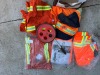 2 - PAIRS OF HI VIS COVERALLS, 1 VEST, 1 RAIN SUIT, 1 METER KEEPER