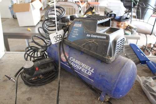 CAMPBELL HAUSFIELD 3 GAL. AIR COMPRESSOR, 12 V AIR COMPRESSOR