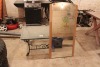 COFFEE TABLE, MIRROR, 2 - WOOD STOOLS