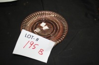 2 pink depression glass plates