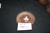 3 pink depression glass plates