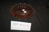 pink depression glass plate