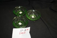 3 depression glass "block optic" small bowls