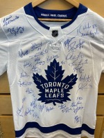TORONTO MAPLE LEAFS JERSEY SIGNED BY 41 ALUMNI MEMBERS INCLUDING HALL OF FAMER DARRYL SITTLER