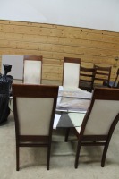 GLASS TOP TABLE W/ 4 CHAIRS