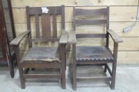 2 - PADDED ANTIQUE CHAIRS