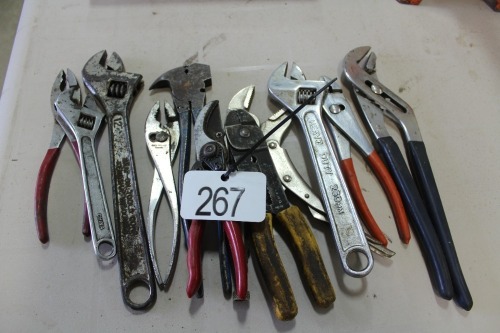 ASSORTMET OF PLIERS, VICEGRIPS, CRESCENTS