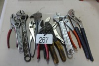 ASSORTMET OF PLIERS, VICEGRIPS, CRESCENTS