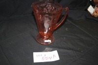 pink depression glass "cherry blossom" pitcher