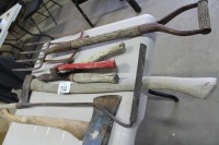 AXES, GARDEN FORKS, HATCHET