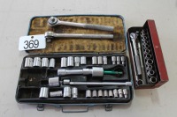 2 - PARTIAL SOCKET SETS, 2- 3/8" RATCHETS