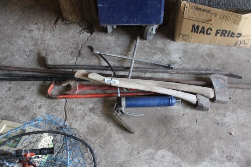 AXES, BARS, GREASE GUN