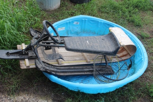 WADING POOL, WOOD TOBBOGAN, SNOW RACER