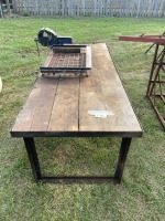 5' X 3' METAL SHOP TABLE W/ VISE