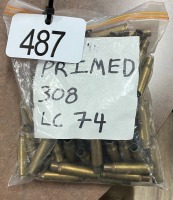 84 PIECES OF LC74 308 WIN. BRASS PRIMED