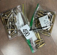 36 PIECES OF 7 X 57 SUPER X BRASS, 8 PIECES OF 7 MM - 08 BRASS, 35 PIECES OF 223 WIN. BRASS