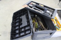TOOL BOX W/ HAMMERS, WRENCHES, SOCKETS, SCREWDRIVERS