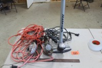 TIRE PUMP, 2 - TROUBLE LIGHTS, EXT. CORD, SQUARE