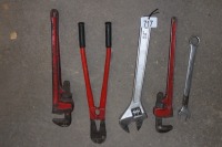 2 - PIPE WRENCHES, 24" CRESCENT, BOLT CUTTERS