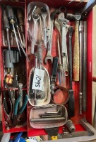 PLIERS, WRENCH, BARS, ASSORTMENT OF TOOLS