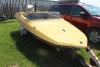 14' SPEED BOAT W/ EVINRUDE 135 STRANGLER, SKI BAR, TRAILER, (NO SEATS)