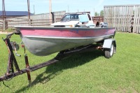 14' BOAT W/ 15 HP EVINRUDE & TRAILER