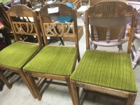 3 wooden chairs