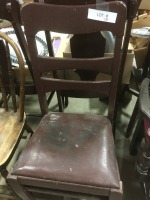 wooden chair w/ leather seat