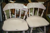 2 pink dining chairs
