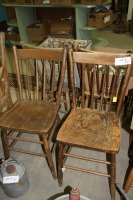 2 wooden dining chairs