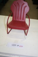 1950's red metal doll chair