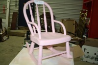 pink childs rocking chair