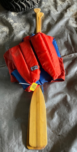 Life, jackets and boat paddles