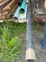 Various lengths of plastic pipe